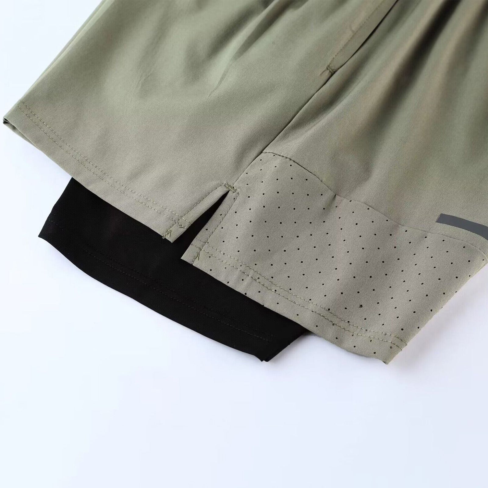 Fake 2 Piece Elastic Quick-Dry Sports Shorts