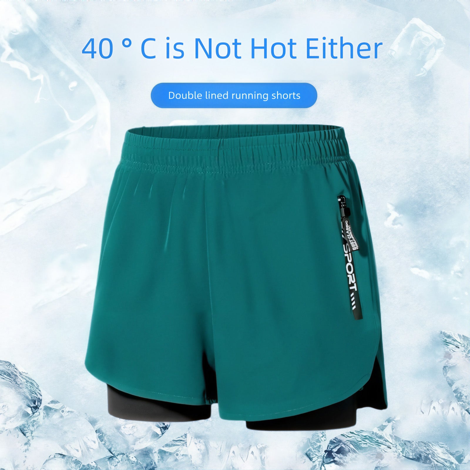 Quick-Drying High-Elastic Breathable Fake-Two Sports Shorts B