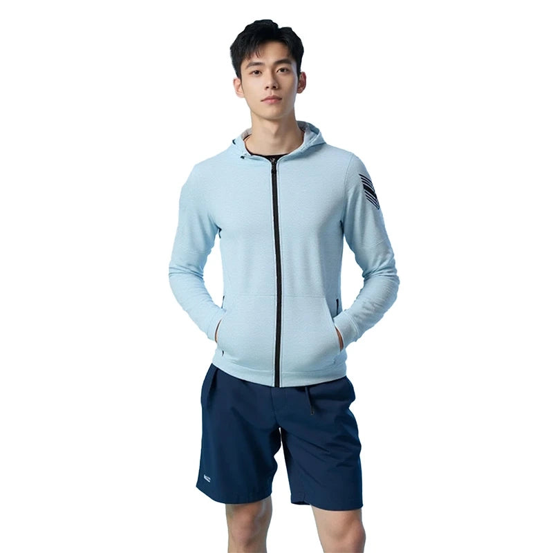 Stand-Collar Hooded Reflective Printed Zipper Pocket Coat