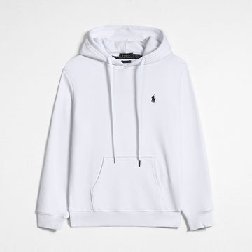White Cotton Relaxed-Fit Hooded Cardigan Sweatshirt