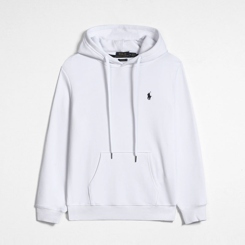 White Cotton Relaxed-Fit Hooded Cardigan Sweatshirt