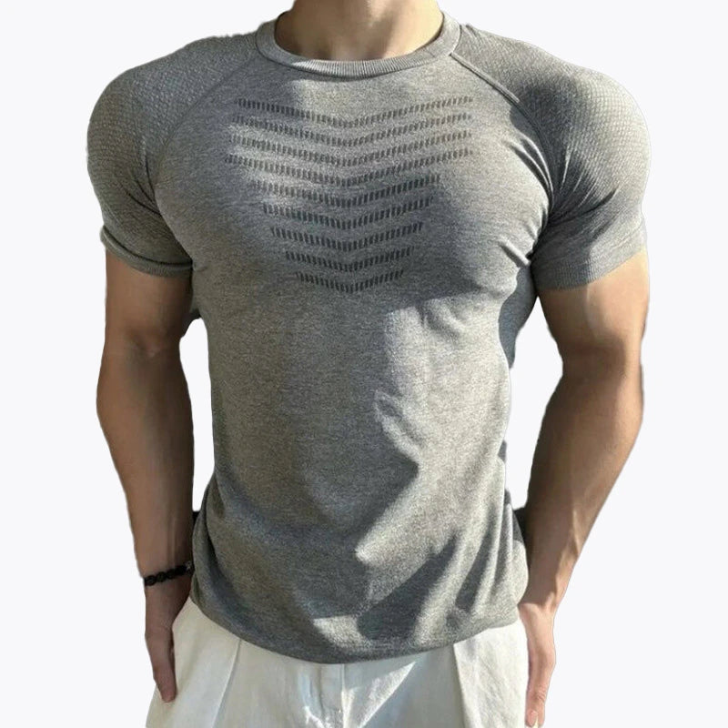 Seamless Shark Pattern Elastic Breathable Short-Sleeved T-Shirt