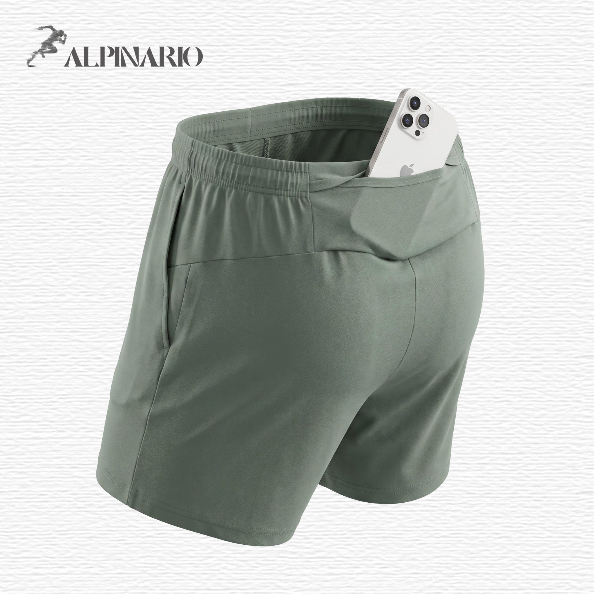 Alpinario Men's Quick-Dry Running Shorts with Phone Pocket