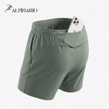 Alpinario Men's Quick-Dry Running Shorts with Phone Pocket