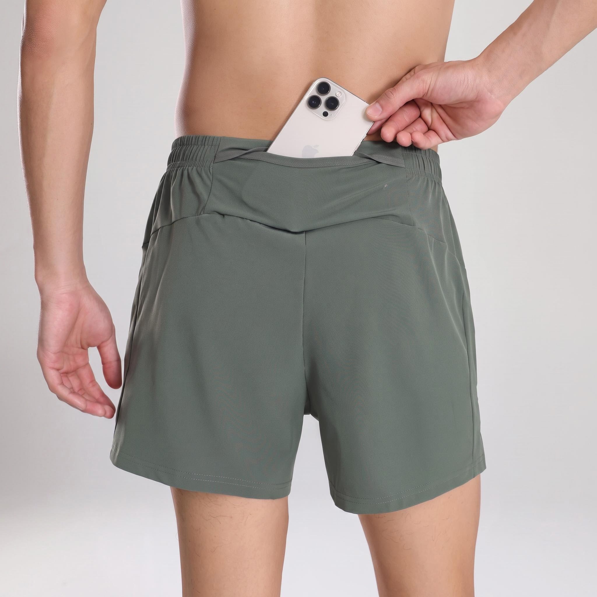 Alpinario Men's Quick-Dry Running Shorts with Phone Pocket