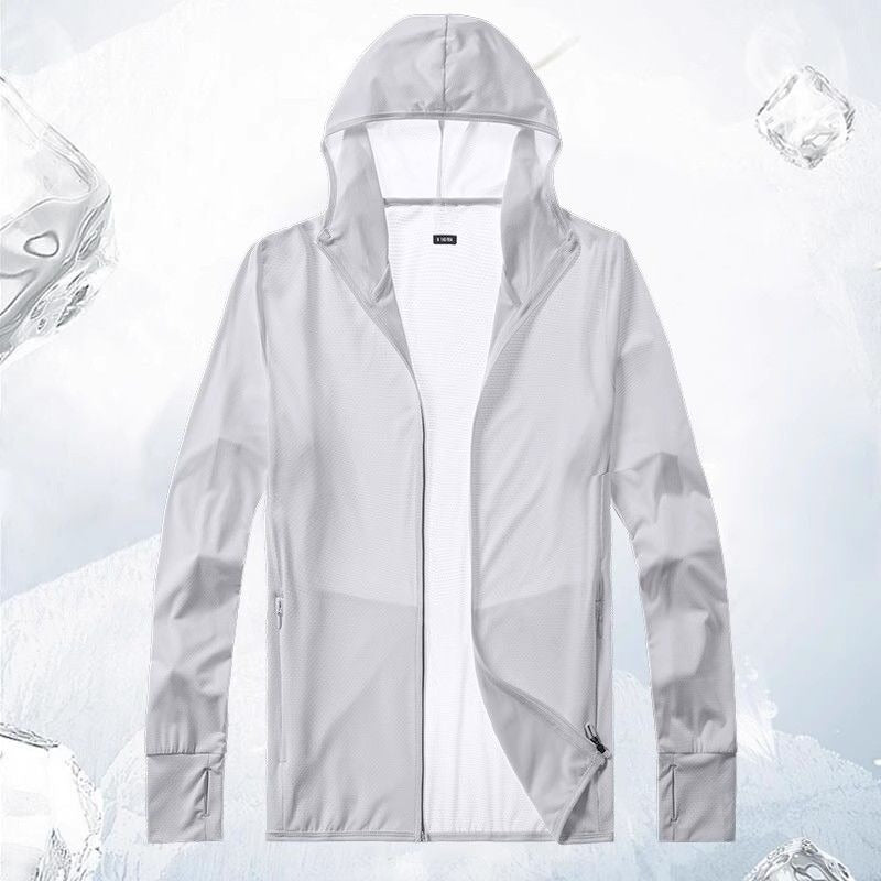 Ice Silk UPF50+ Thumb-Opening Sunscreen Hooded Clothing
