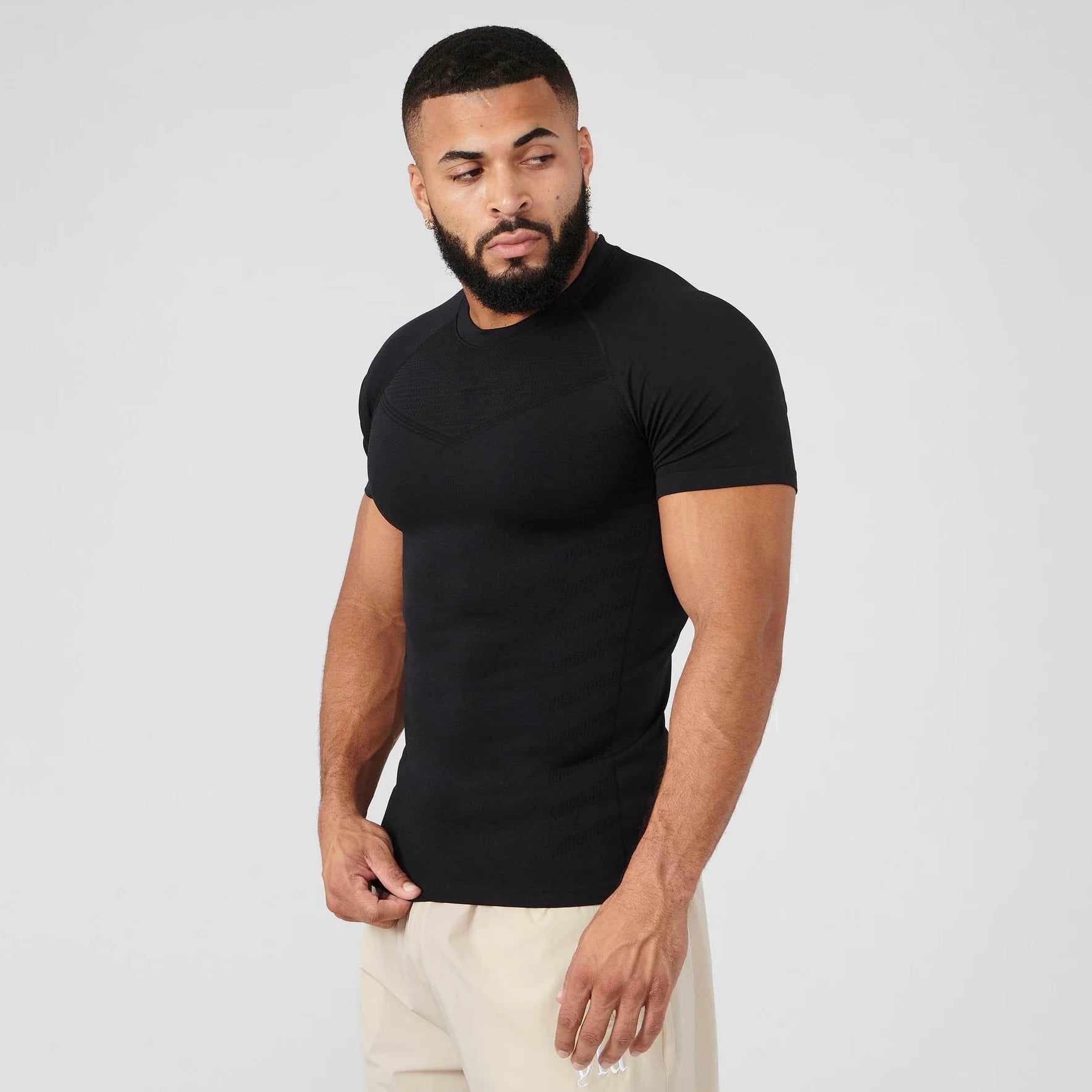 Men's Seamless Jacquard Training T-Shirt - Customizable