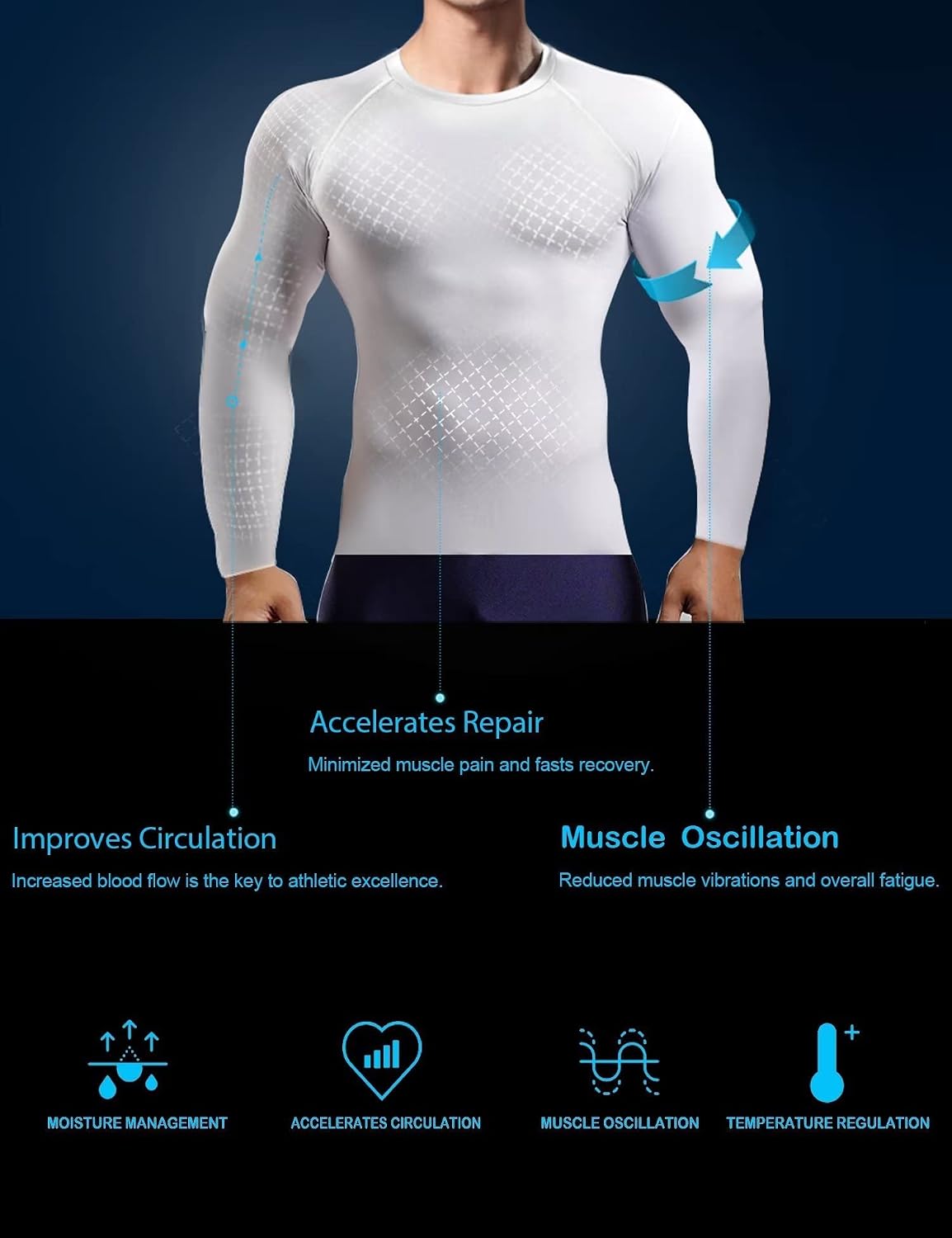 HOPLYNN 4/5 Pack Men's Workout Compression Shirts Long/Short Sleeve Shirts | Cool Dry, Rash Guard, Stretchable, Gym, Athletic, Running, Cycling, Sports, Base Layer Undershirt, T-Shirt Tops