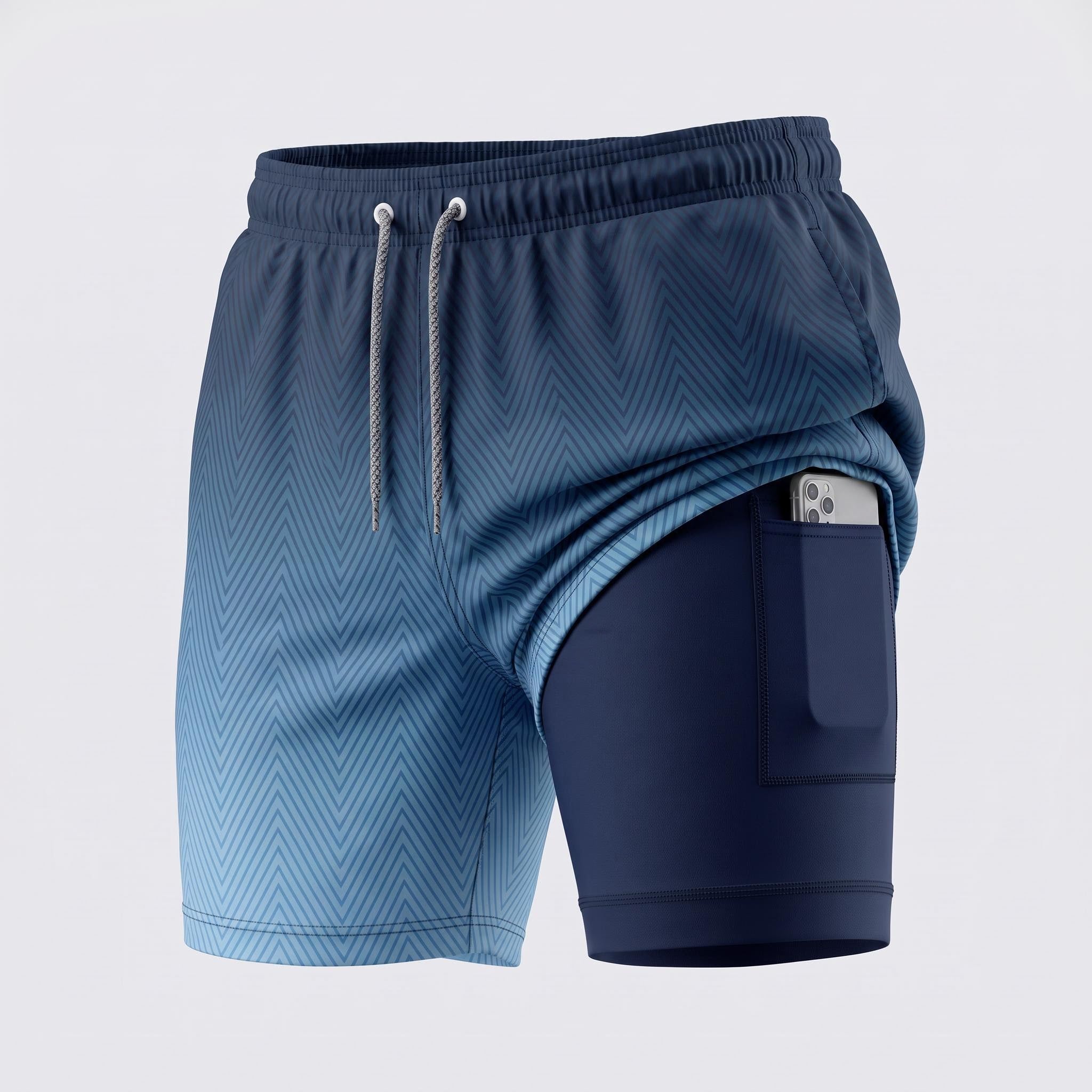 Alpinario Men's 2-in-1 Quick-Dry Athletic Shorts with Liner Pocket
