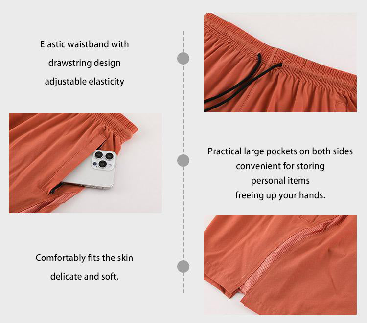 Solid-color Quick-dry Sports Shorts