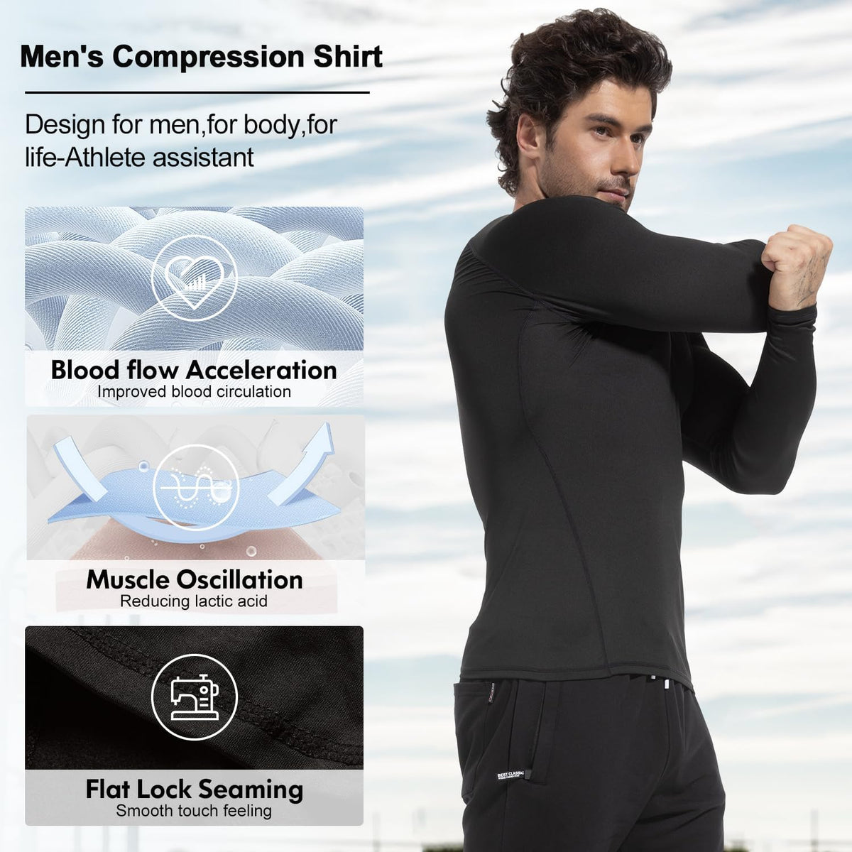 4 Pack Men's Compression Shirts Long Short Sleeve Rash Guard Workout Top | Polyester/Spandex, cooling dry fit, breathable, stretchable, lightweight, moisture-wicking, t-shirt for athletic sport gym