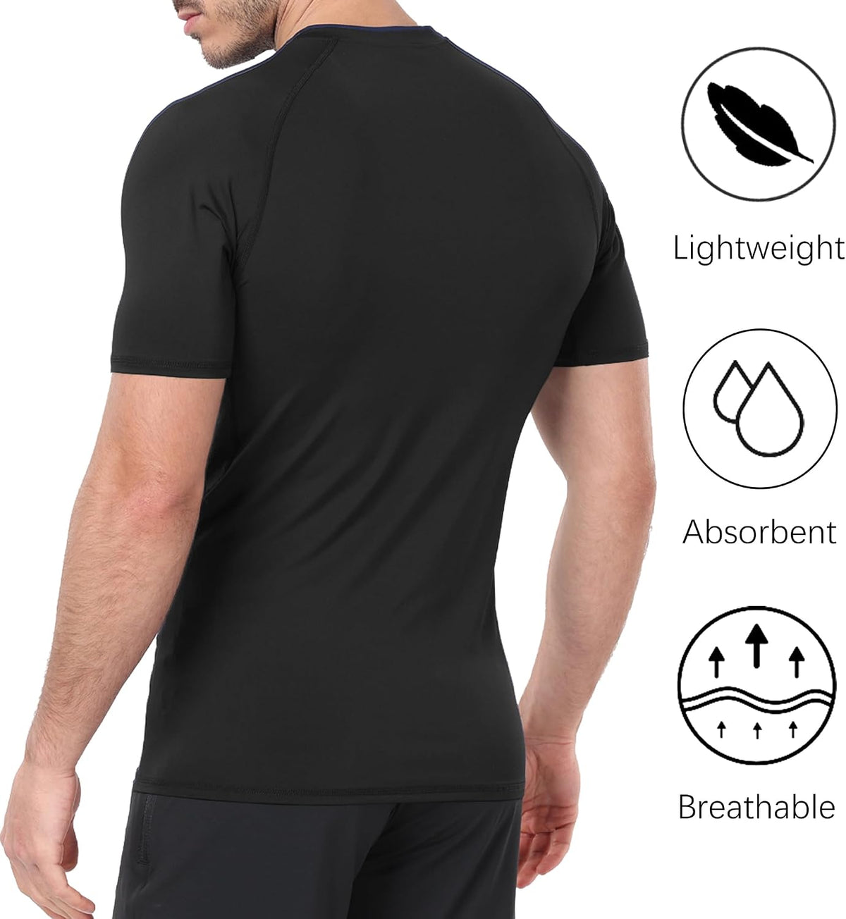 HovSiyla Men's Compression Shirts Cool Dry Short Sleeve Baselayer Athletic Workout T Shirts