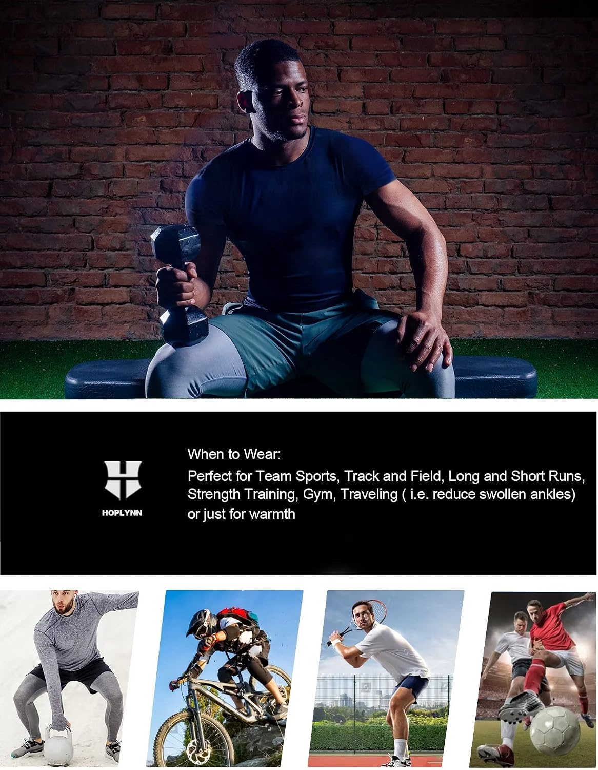 HOPLYNN 4/5 Pack Men's Workout Compression Shirts Long/Short Sleeve Shirts | Cool Dry, Rash Guard, Stretchable, Gym, Athletic, Running, Cycling, Sports, Base Layer Undershirt, T-Shirt Tops