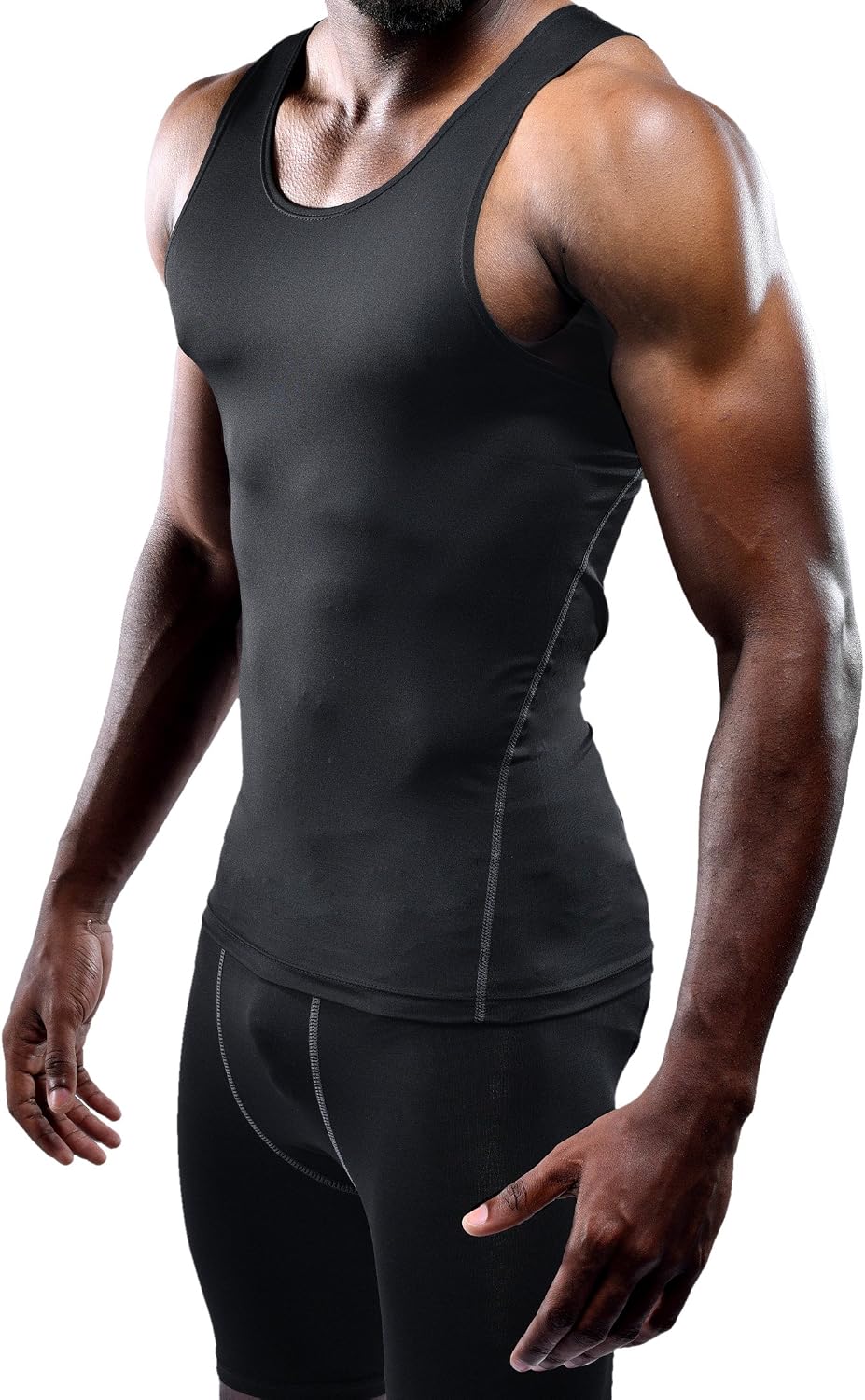 NELEUS Men's 3 Pack Athletic Compression Under Base Layer Sport Tank Top