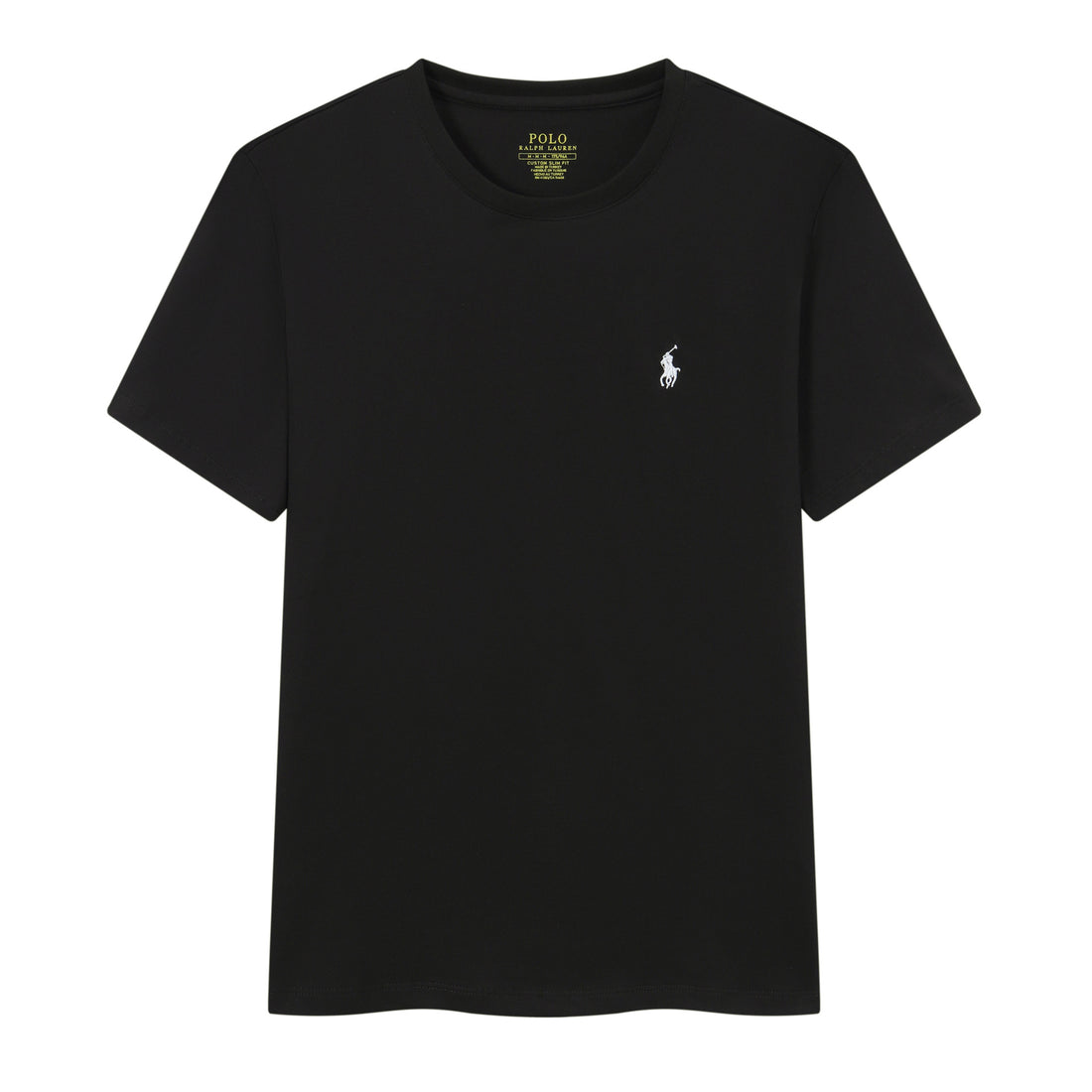Black and White Cotton Relaxed-Fit Polo-Style T-Shirt