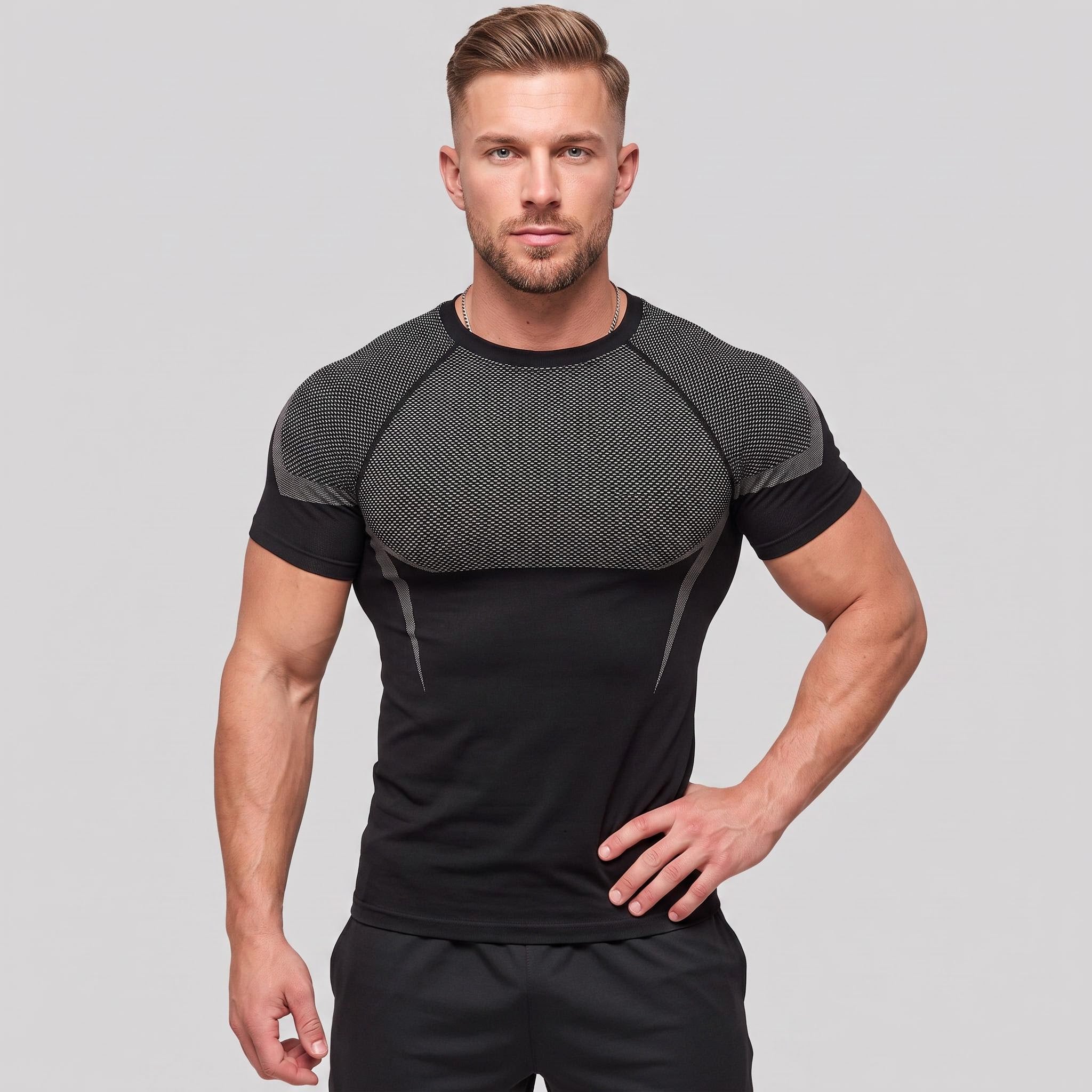 ALPINARIO Men's Premium Compression Training T-Shirt - Customizable