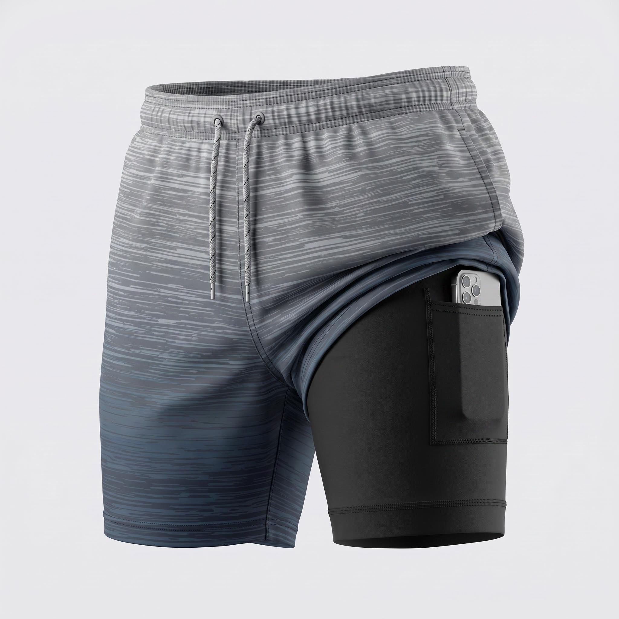 Alpinario Men's 2-in-1 Quick-Dry Athletic Shorts with Liner Pocket