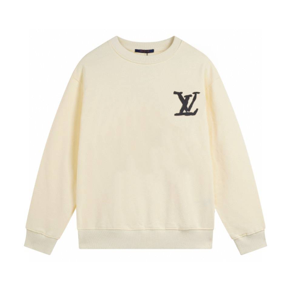 Cream crewneck sweatshirt in soft cotton jersey