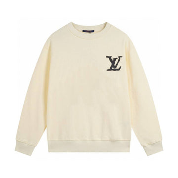 Cream crewneck sweatshirt in soft cotton jersey