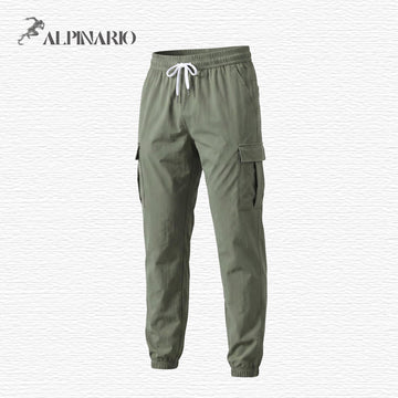 Alpinario Men's Tactical Cargo Joggers - Quick-Dry Breathable Athletic Pants