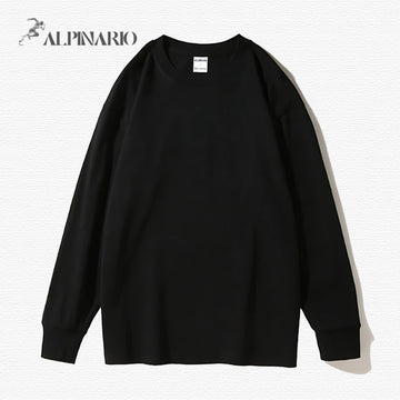 Long-Sleeve Pure-Cotton Anti-Wrinkle Abrasion-Resistant T-Shirt