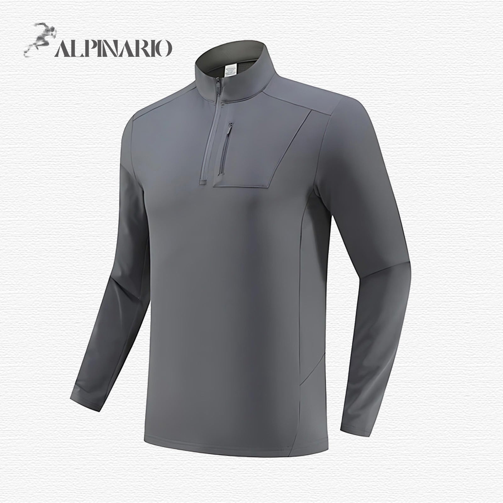 Half-Zip Fleece-Lined Stand-Collar Long-Sleeve
