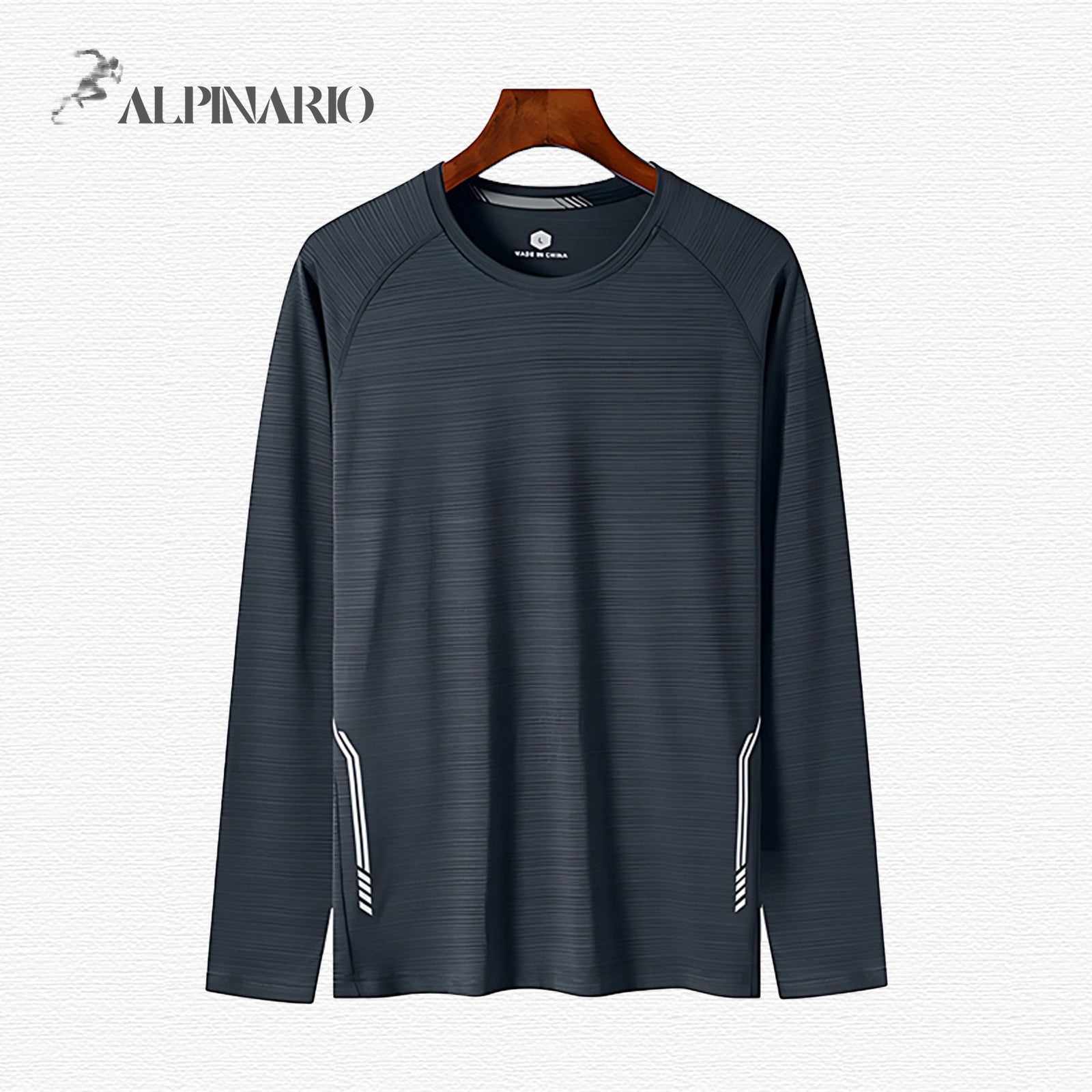 2025 New Round-Neck Ice Silk Elastic Long-Sleeved T-Shirt