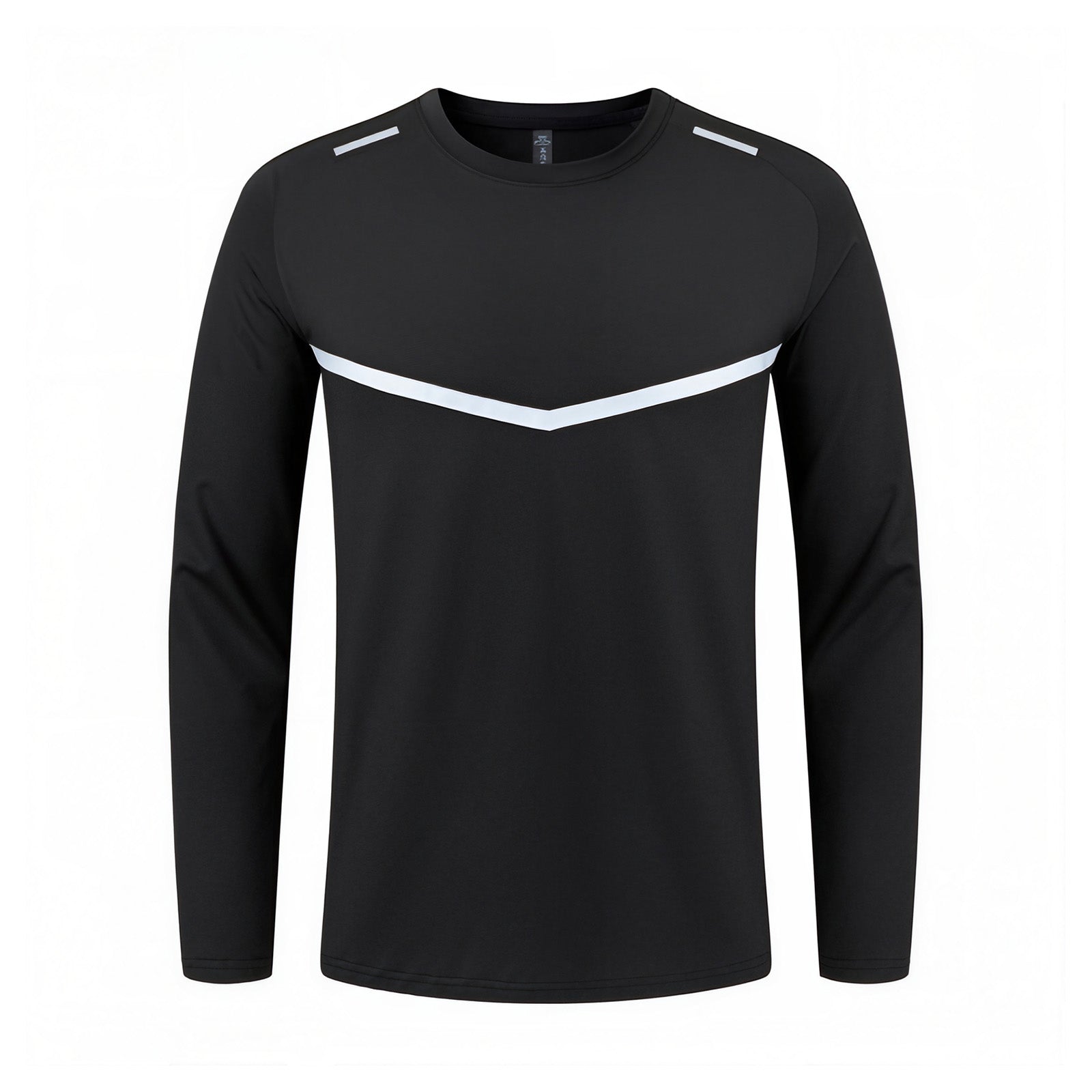 Round-Neck Fleece-Lined Sweat-Absorbent Slim-Fit Sweatshirt