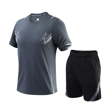 Quick-Dry Gym & Running Short-Sleeved 2-Piece Set