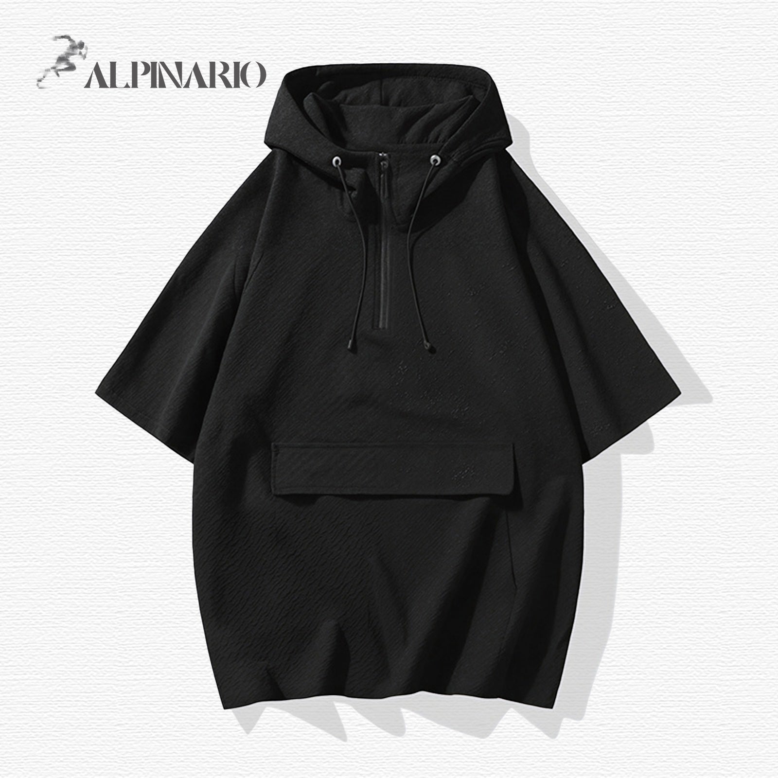 Youth Solid Color Cool Breathable Half-Zip Hooded Top