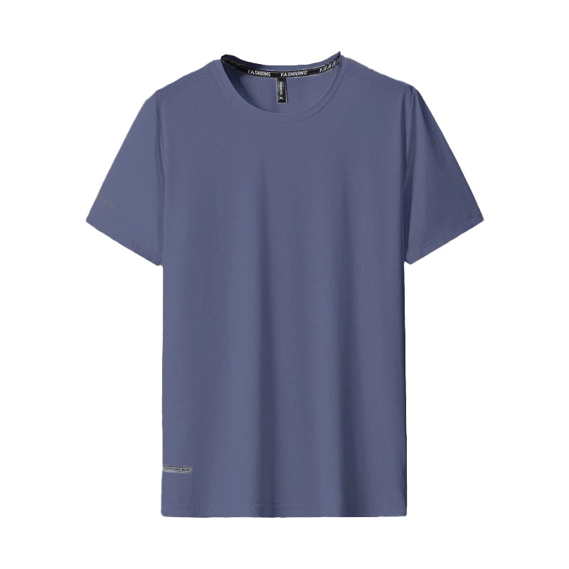 Ice Silk Quick-Dry Printed Plus-Size Short-Sleeved Shirt