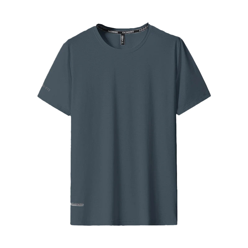 Ice Silk Quick-Dry Printed Plus-Size Short-Sleeved Shirt