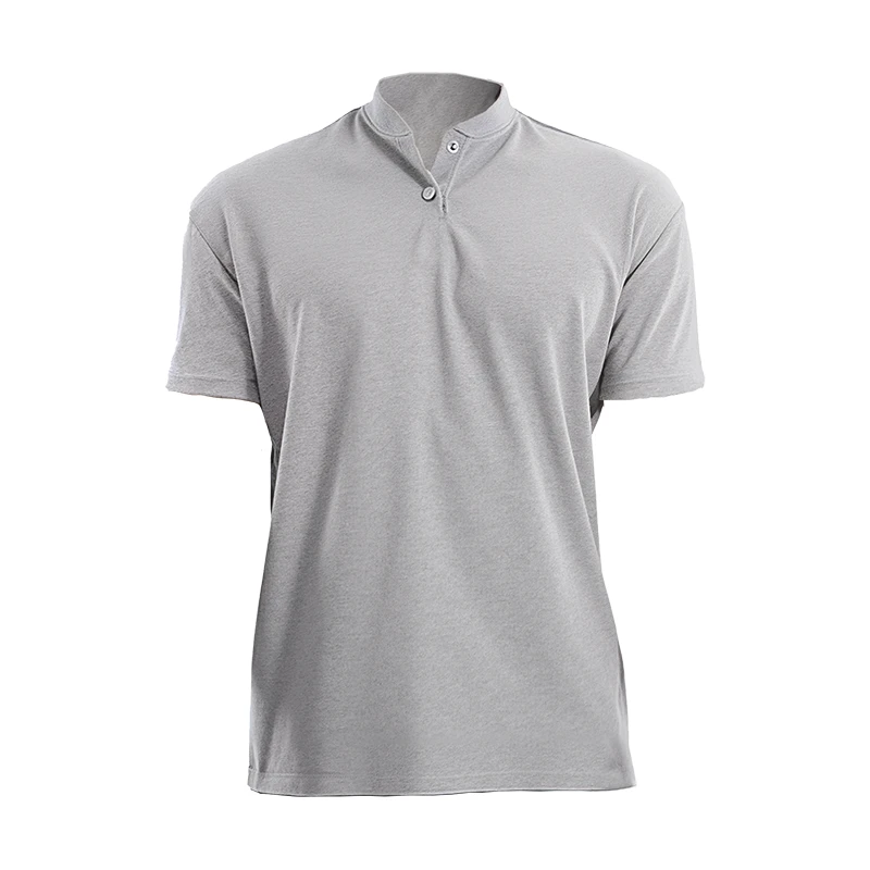 Anti-Wrinkle High-Elasticity Henry Collar Waffle Polo Shirt