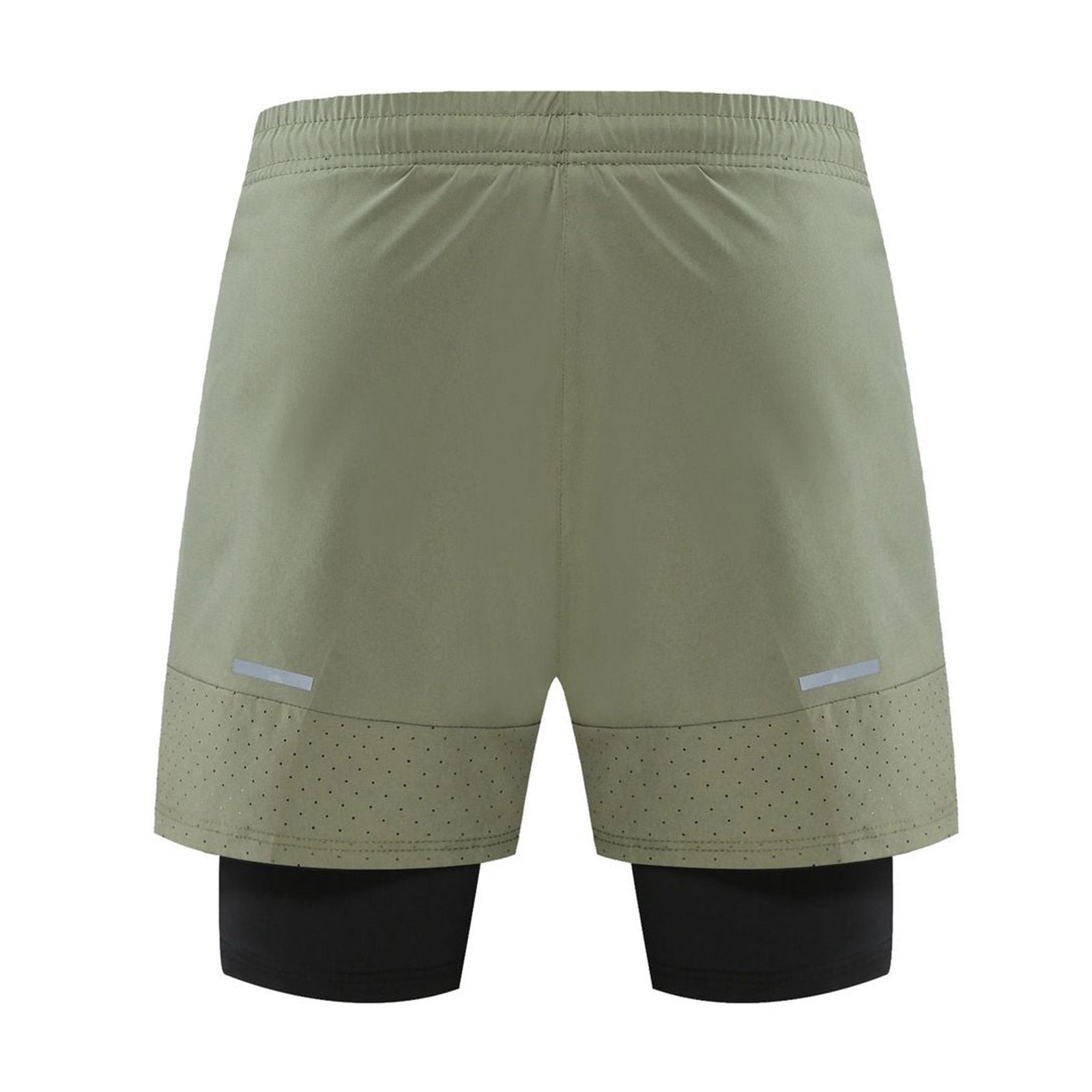 Fake 2 Piece Elastic Quick-Dry Sports Shorts
