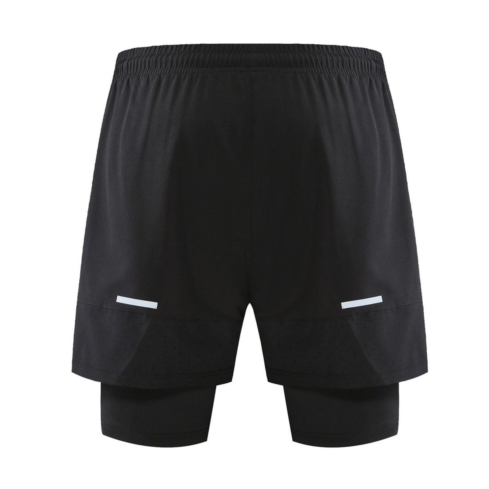 Fake 2 Piece Elastic Quick-Dry Sports Shorts