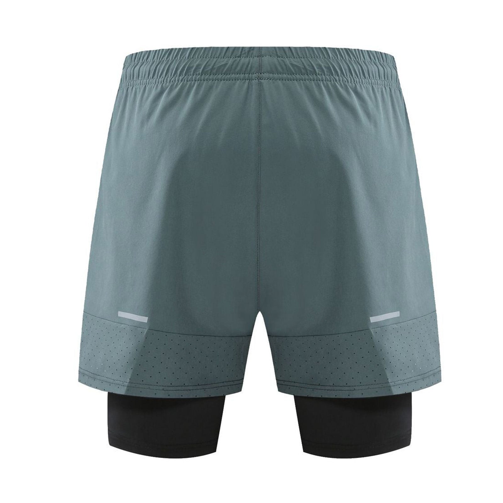 Fake 2 Piece Elastic Quick-Dry Sports Shorts