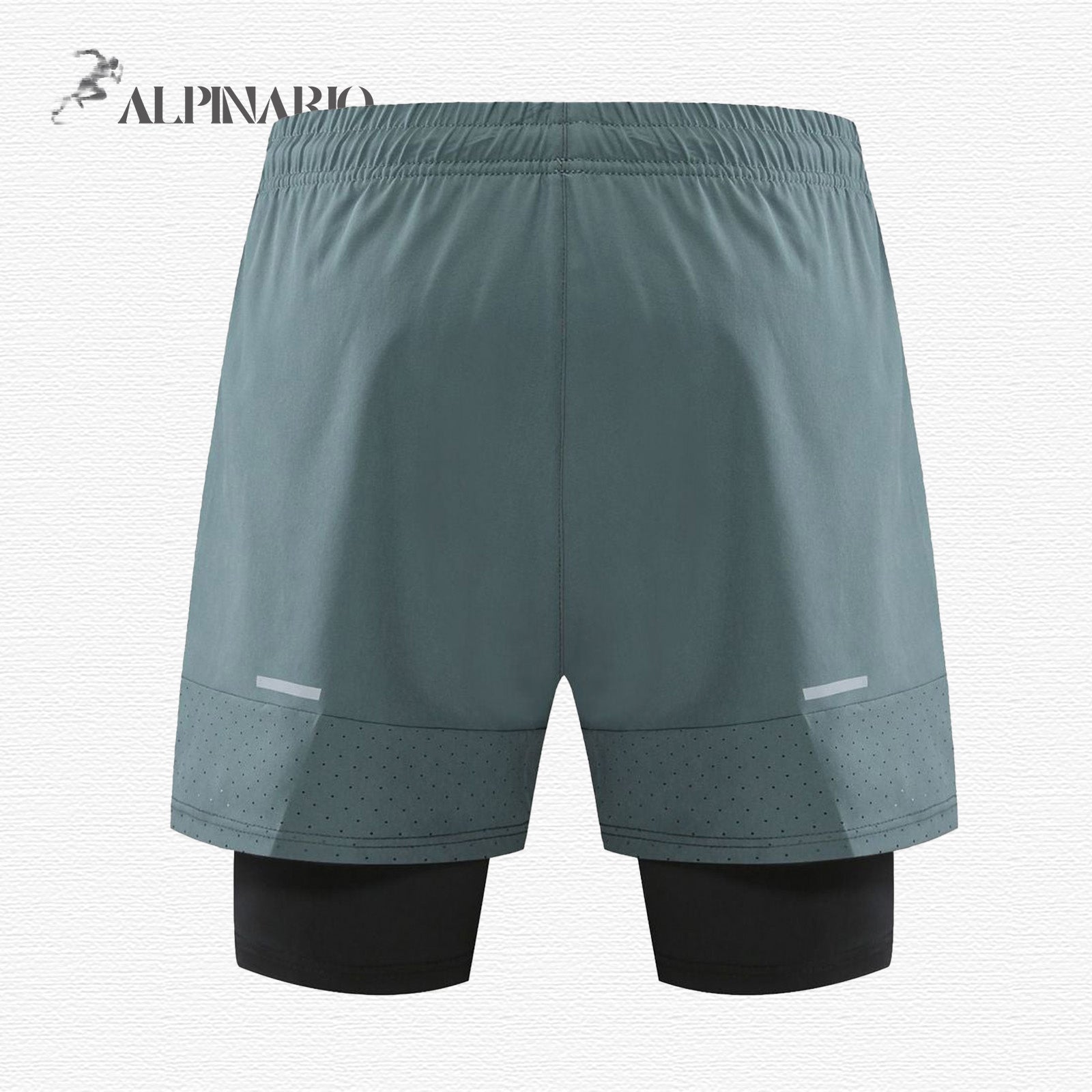 Fake 2 Piece Elastic Quick-Dry Sports Shorts