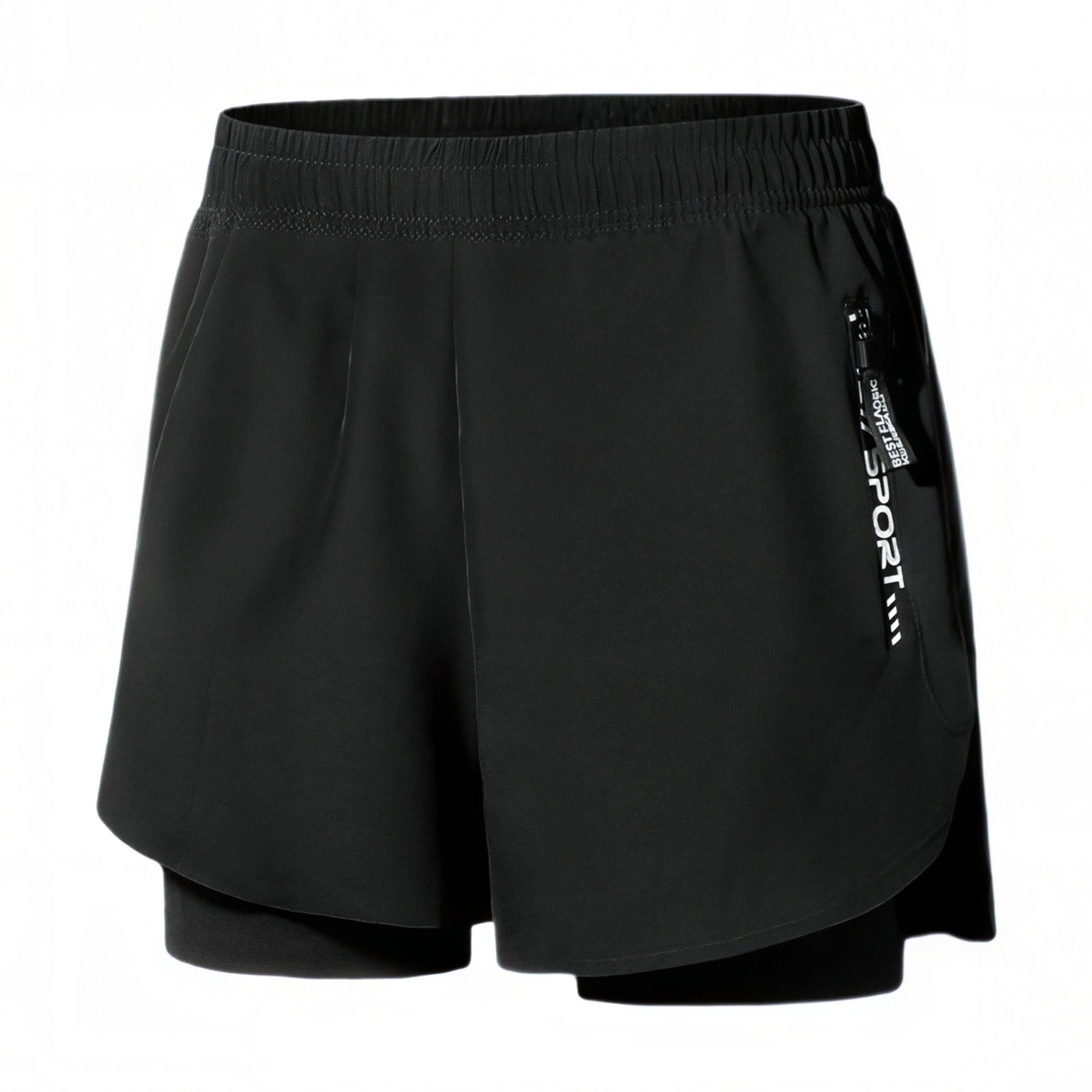 Quick-Drying High-Elastic Breathable Fake-Two Sports Shorts B