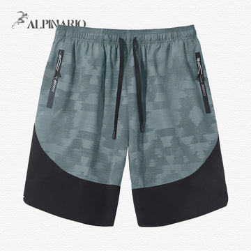 Color-Blocked Breathable Mid-Waist Five-Point Shorts