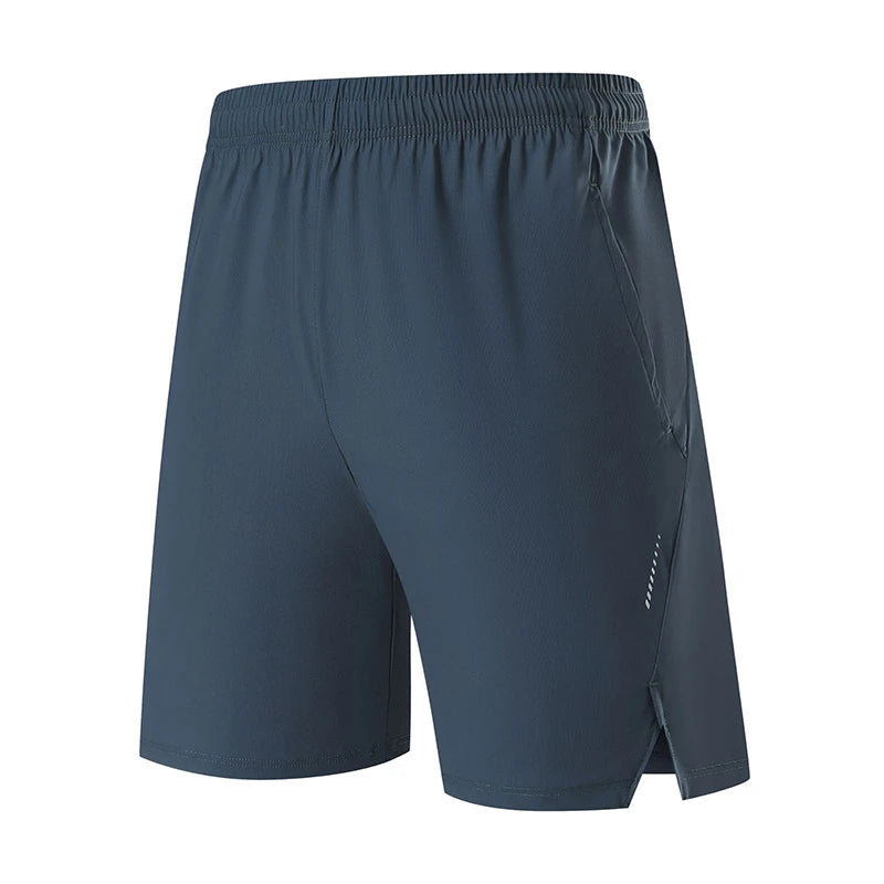 Ice-Silk Quick-Drying Vertical Strip Reflective Printed Split Shorts