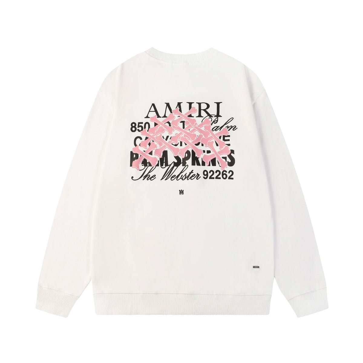 Black White Brown Eagle-Print Heavyweight Crewneck Sweatshirt