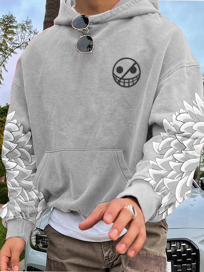 Oversized Cotton Blend White Hoodie with Kangaroo Pocket and Adjustable Drawstring