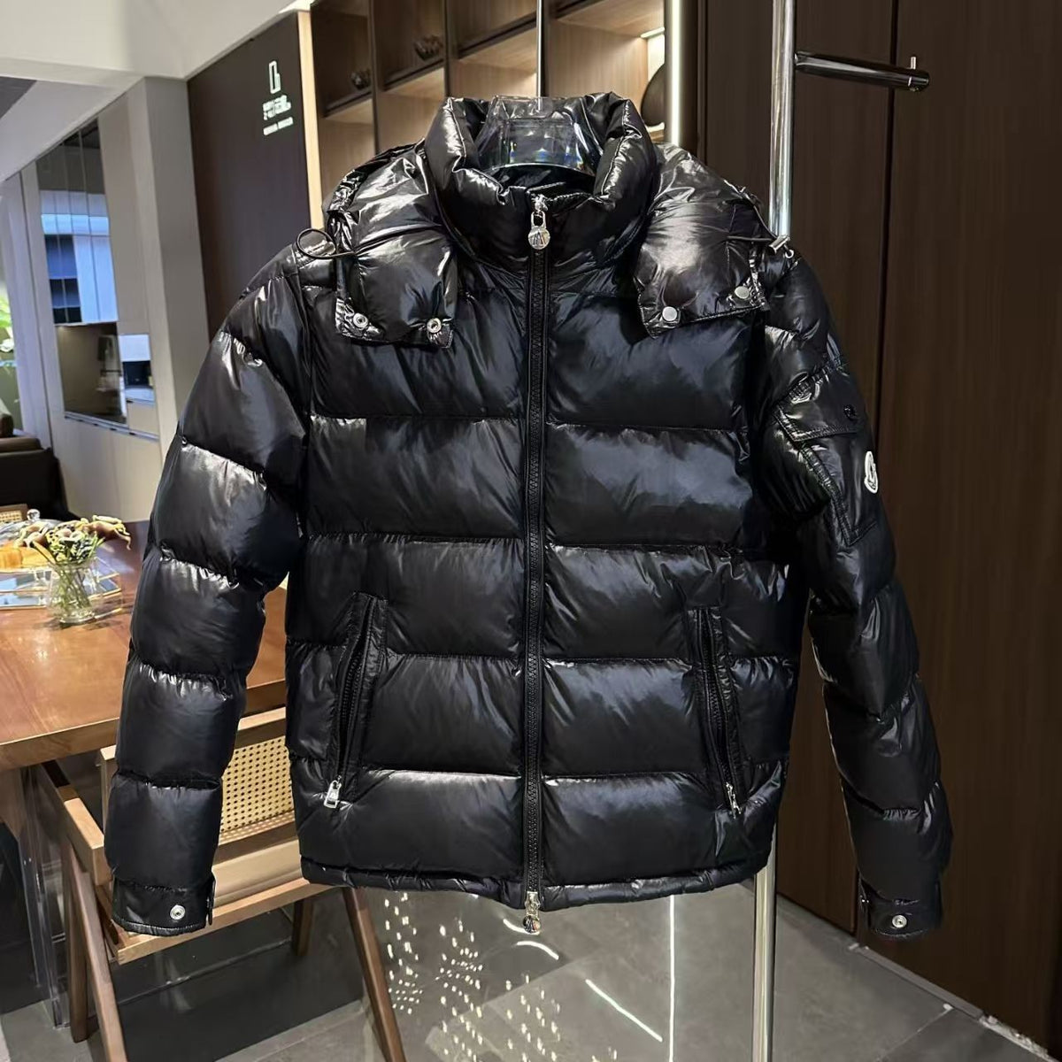 NFC-Enabled Down Cotton Hooded Puffer Jacket