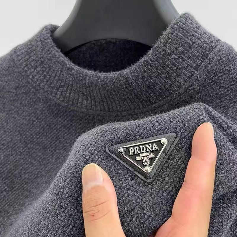 Chenille crewneck sweater with brushed interior for warmth