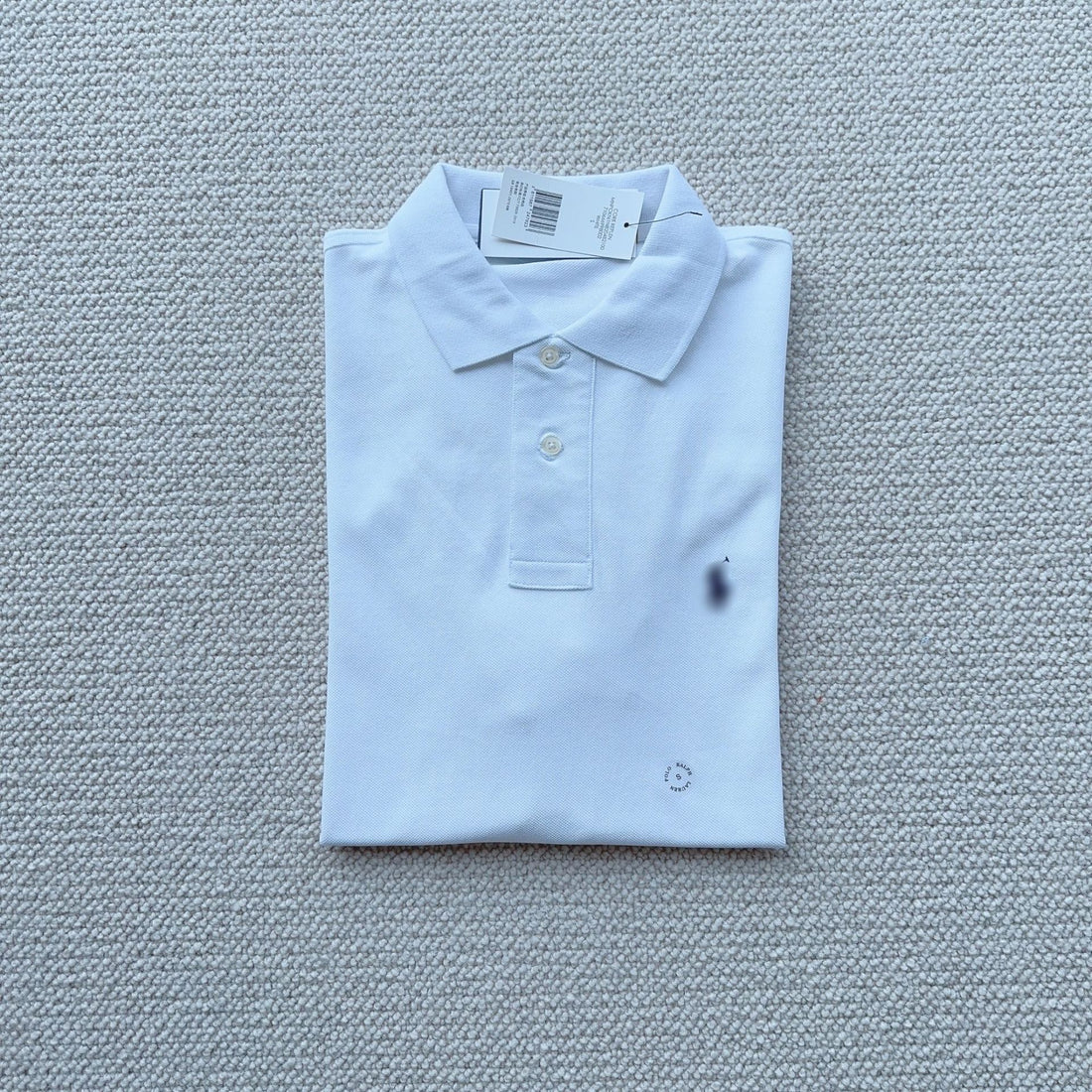 Cotton Pique Polo Shirt with Ribbed Collar and Short Sleeves
