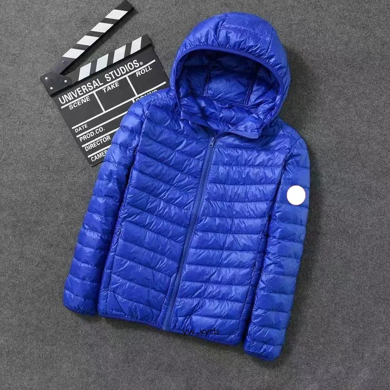Navy Quilted Hooded Down-Filled Puffer Jacket