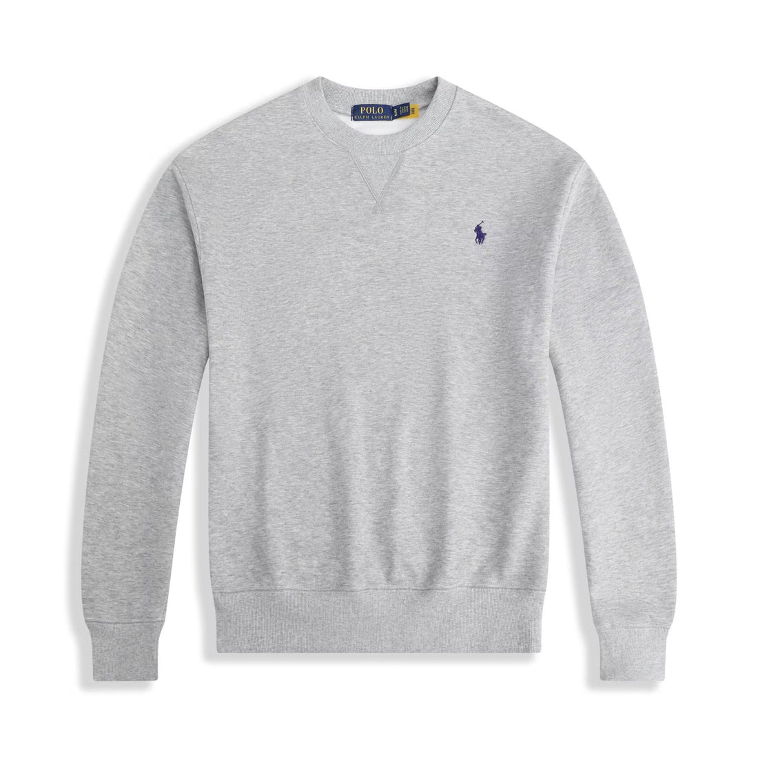 Classic embroidered polo player sweatshirt with ribbed cuffs and hem