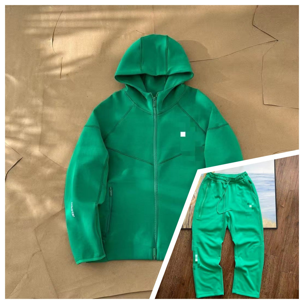 Black Fleece Oversized Hoodie with Kangaroo Pocket and Adjustable Drawcord