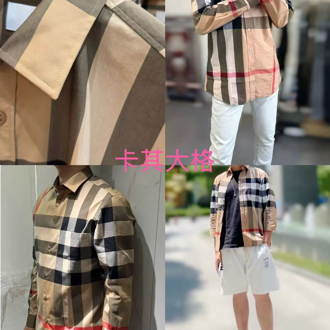 Classic checkered button-front long sleeve shirt