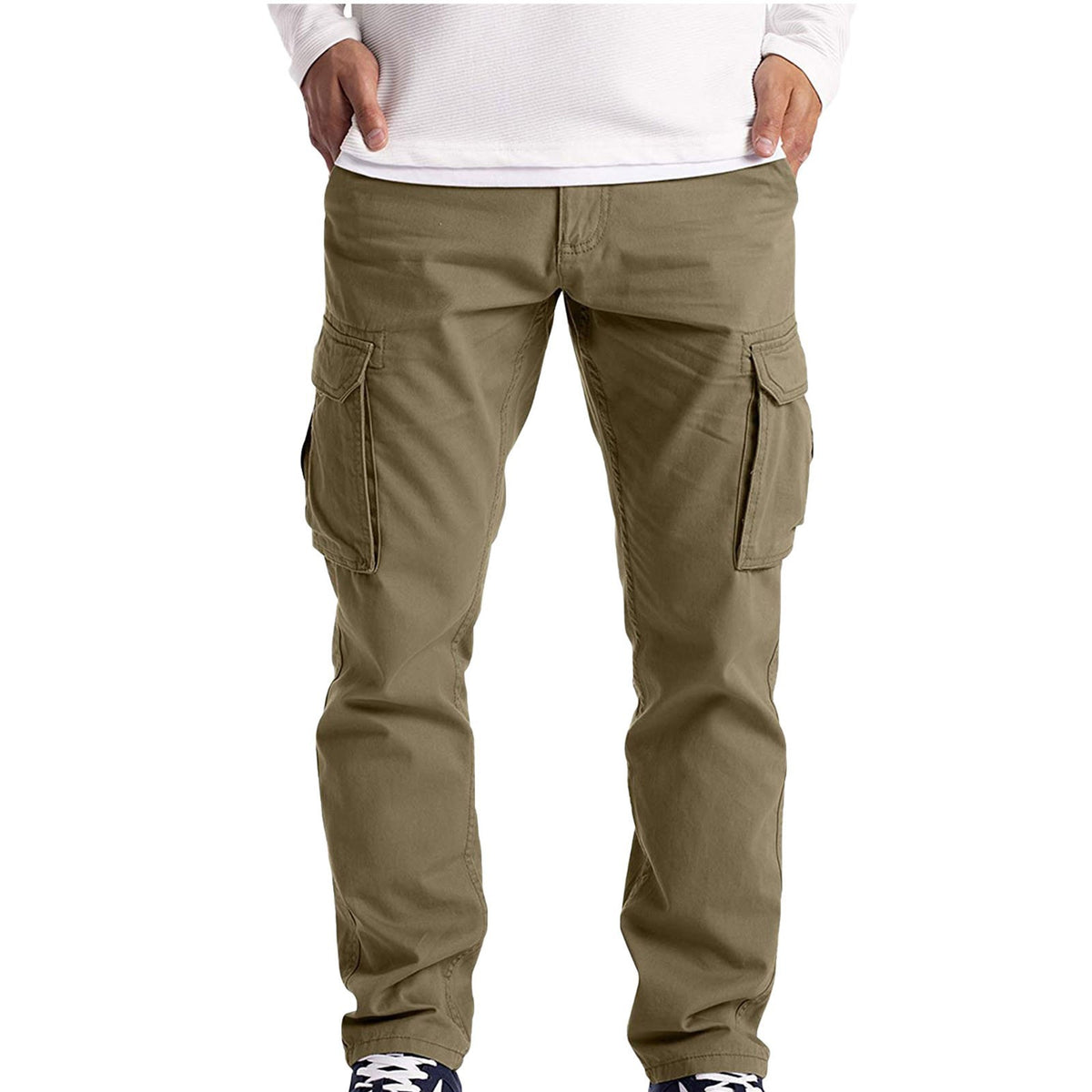 Pleated Drawstring Cargo Pants with Utility Pockets